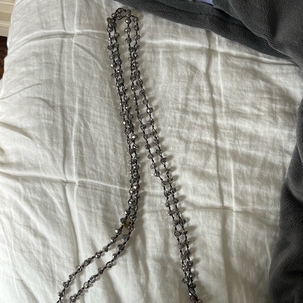 Long pewter necklace